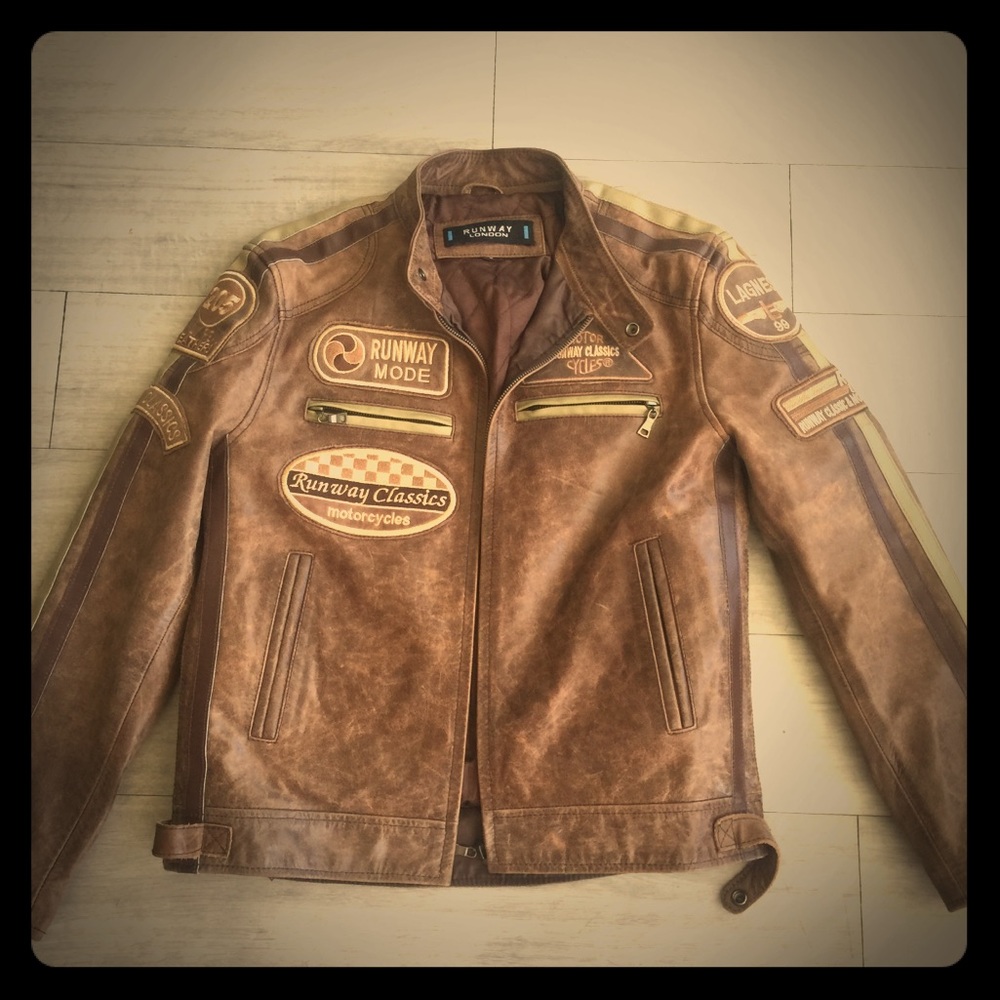 Vintage Authentic Leather London Biker Jacket